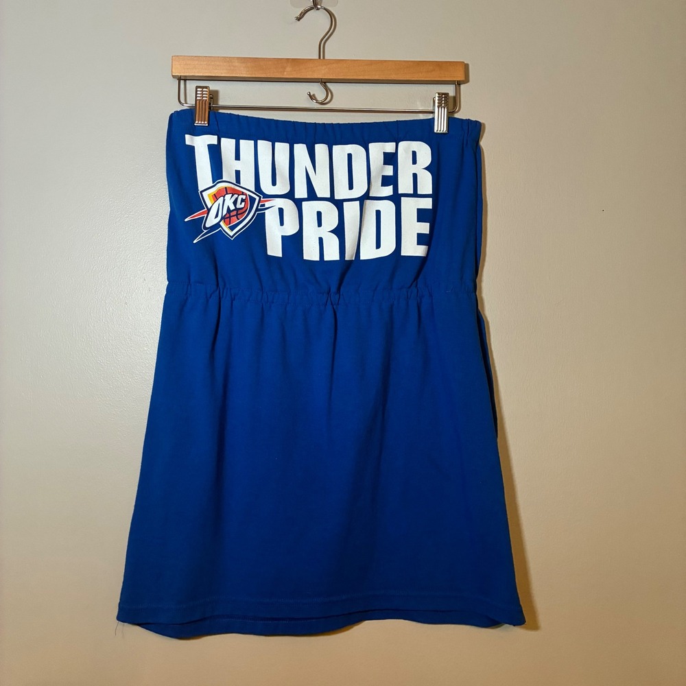 Oklahoma City Thunder Tube Dress Blue OKC Thunder NBA Strapless Mini Dress Small
